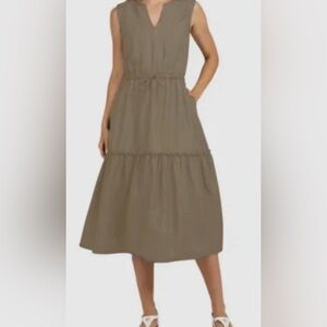 Beautiful Lands' End Sleeveless Tan Midi Dress New with tags